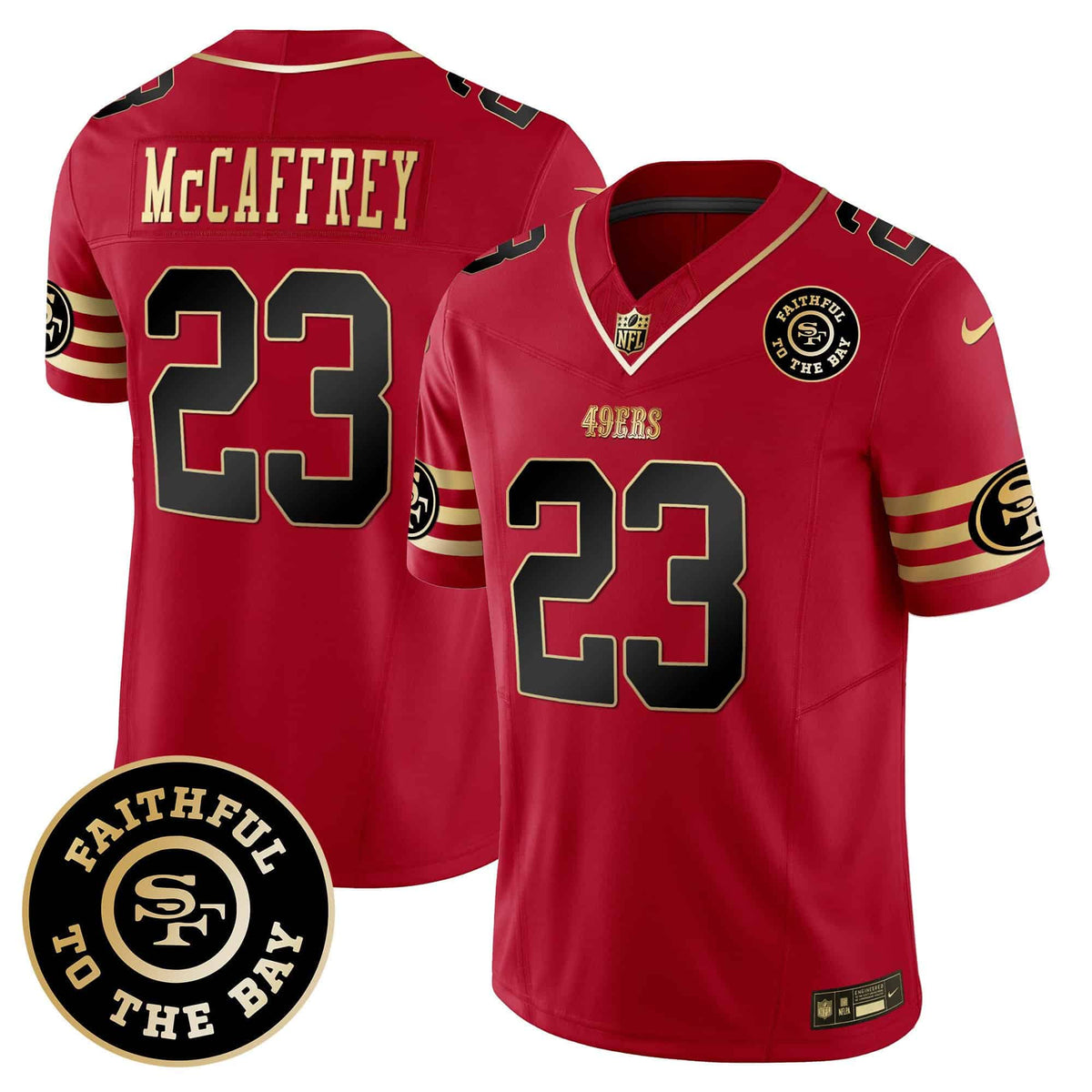 Christian McCaffrey San Francisco 49ers Faithful To The Bay Jersey - Scarlet