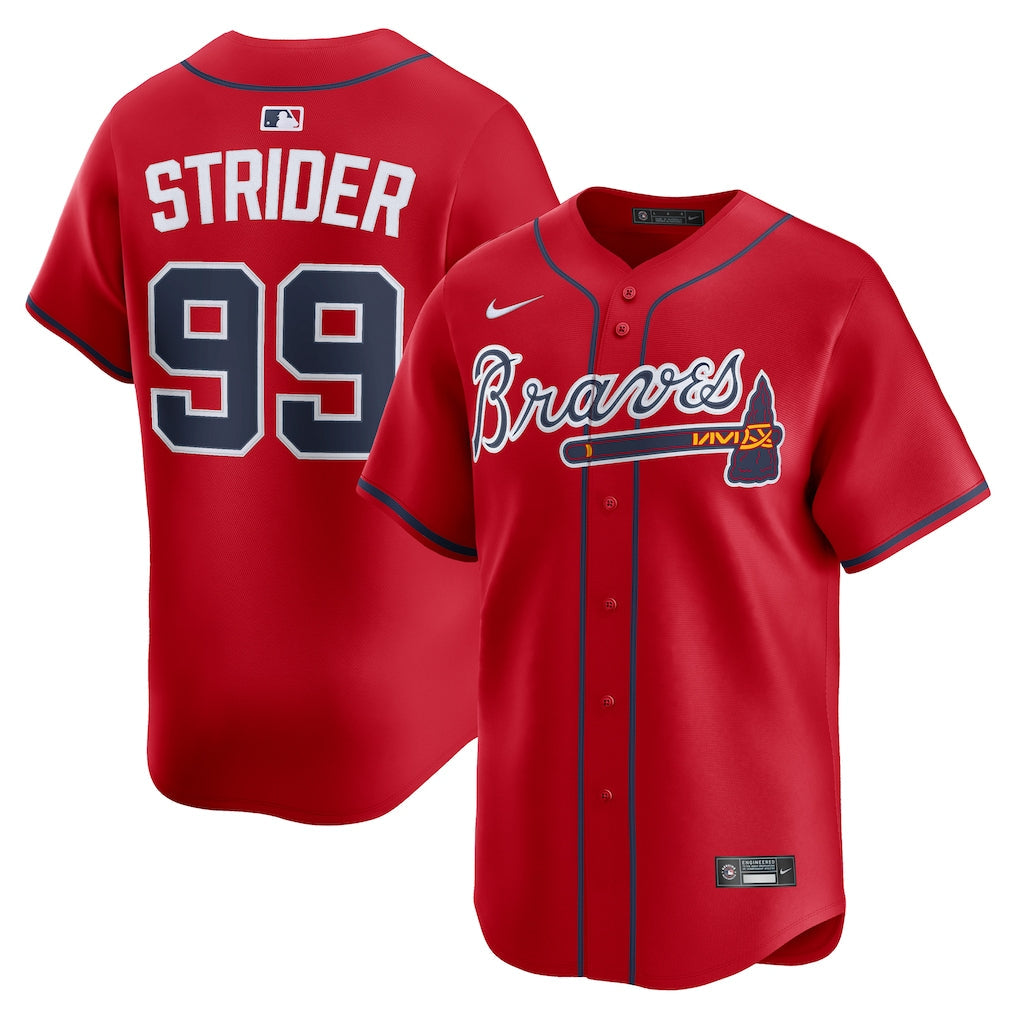 Spencer Strider Atlanta Braves Alternate Limited Player Jersey - Red