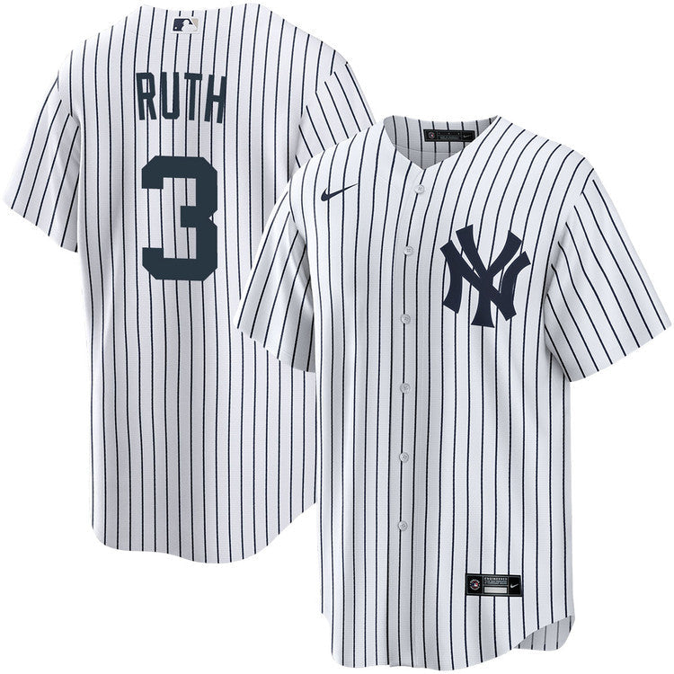 Babe Ruth New York Yankees Home Retired Player Jersey - White