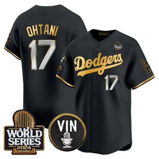 Shohei Ohtani Los Angeles Dodgers 2024 World Series Gold Edition Jersey - Black