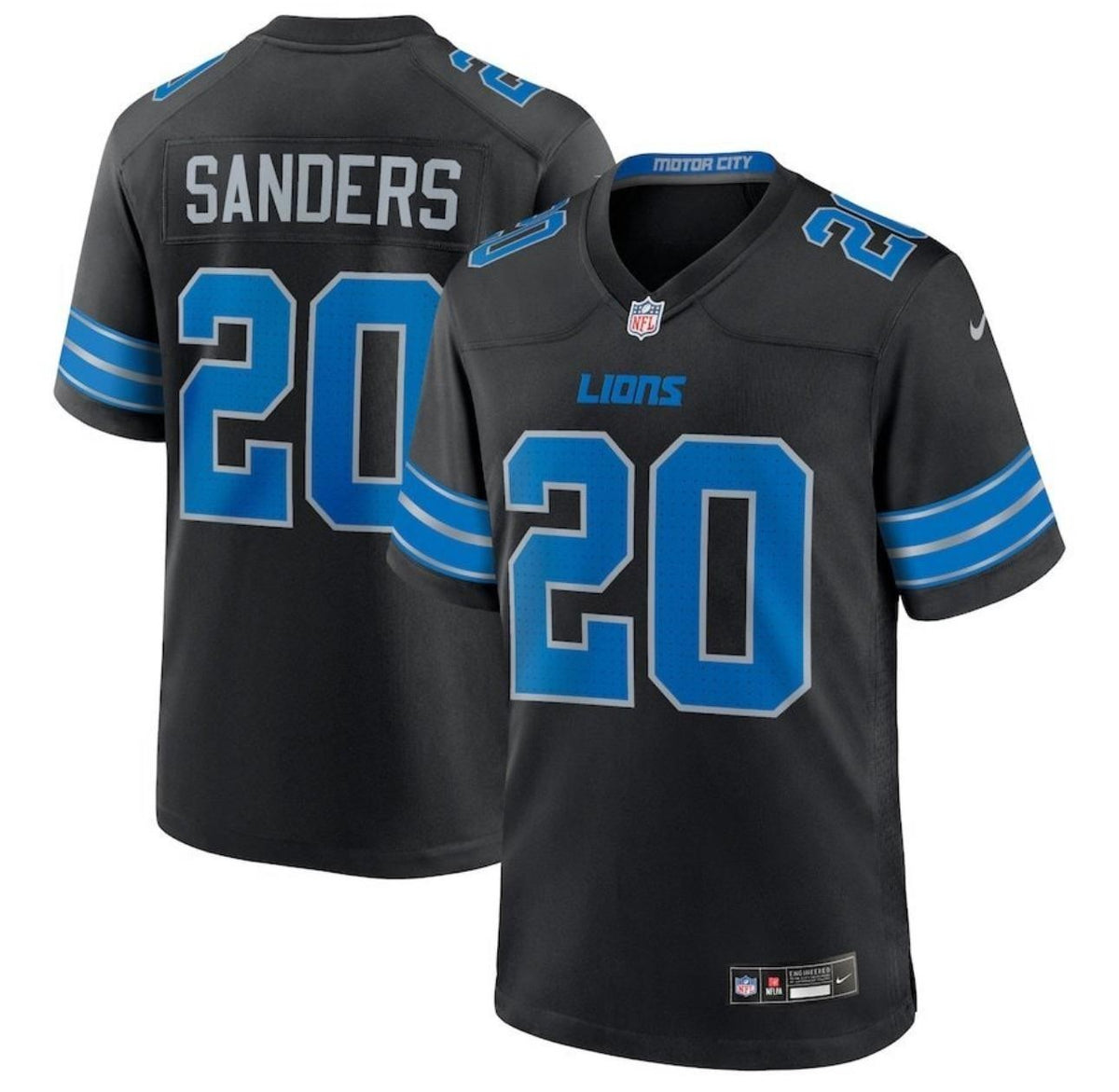 Barry Sanders Detroit Lions 2nd Alternate Game Jersey - Black