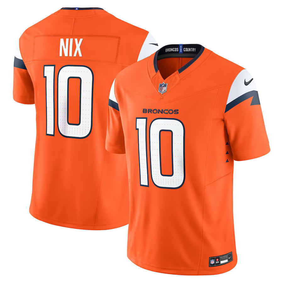 Bo Nix Denver Broncos Jersey - Orange
