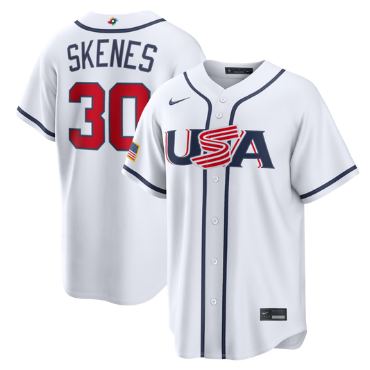Paul Skenes USA Baseball 2026 World Baseball Classic Home Stadium Jersey - White