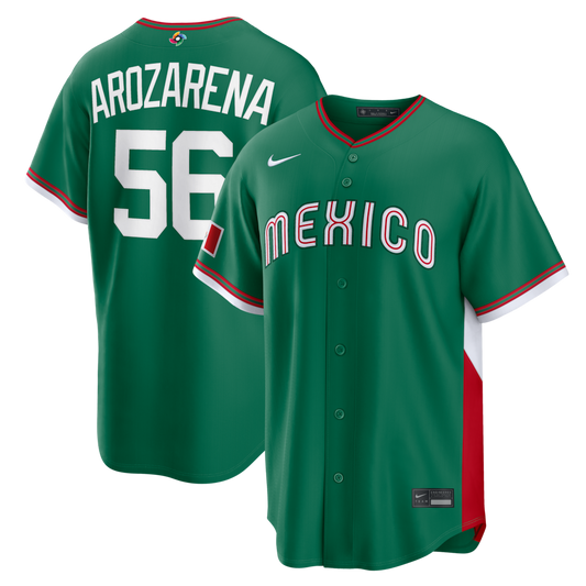 Randy Arozarena Mexico Baseball 2026 World Baseball Classic Road Stadium Jersey - Green