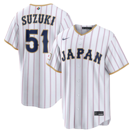 Seiya Suzuki Japan Baseball 2026 World Baseball Classic Home Stadium Jersey - White