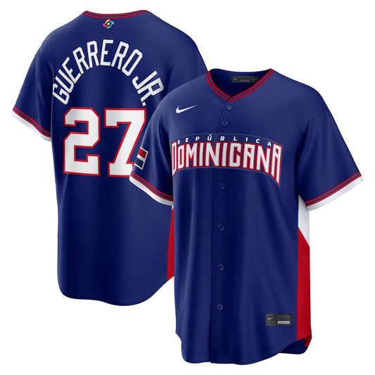 Vladimir Guerrero Jr. Dominican Republic Baseball 2026 World Baseball Classic Road Stadium Jersey - Royal Blue