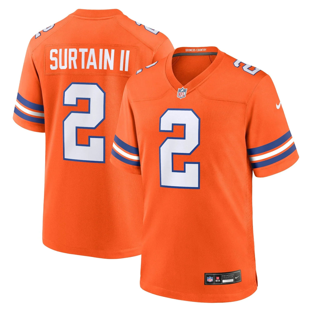 Patrick Surtain II Denver Broncos Mile High Collection Alternate Jersey - Orange
