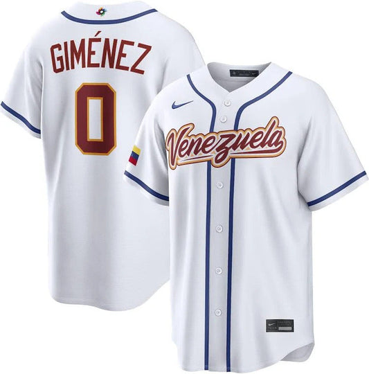 Andrés Giménez Venezuela Baseball 2026 World Baseball Classic Home Stadium Jersey - White