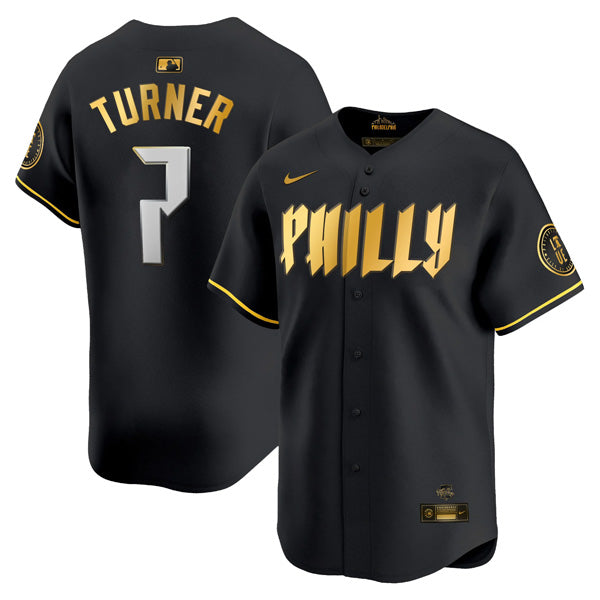 Trea Turner Philadelphia Phillies City Connect “Philly” Limited Jersey - Black Gold