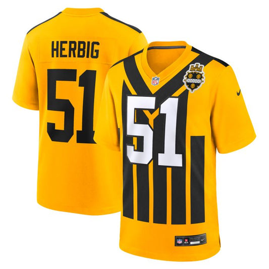Nick Herbig Pittsburgh Steelers Alternate 1933 Throwback Jersey - Gold